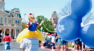 Disney World - Family, Fun, Child with balloon and princess costume